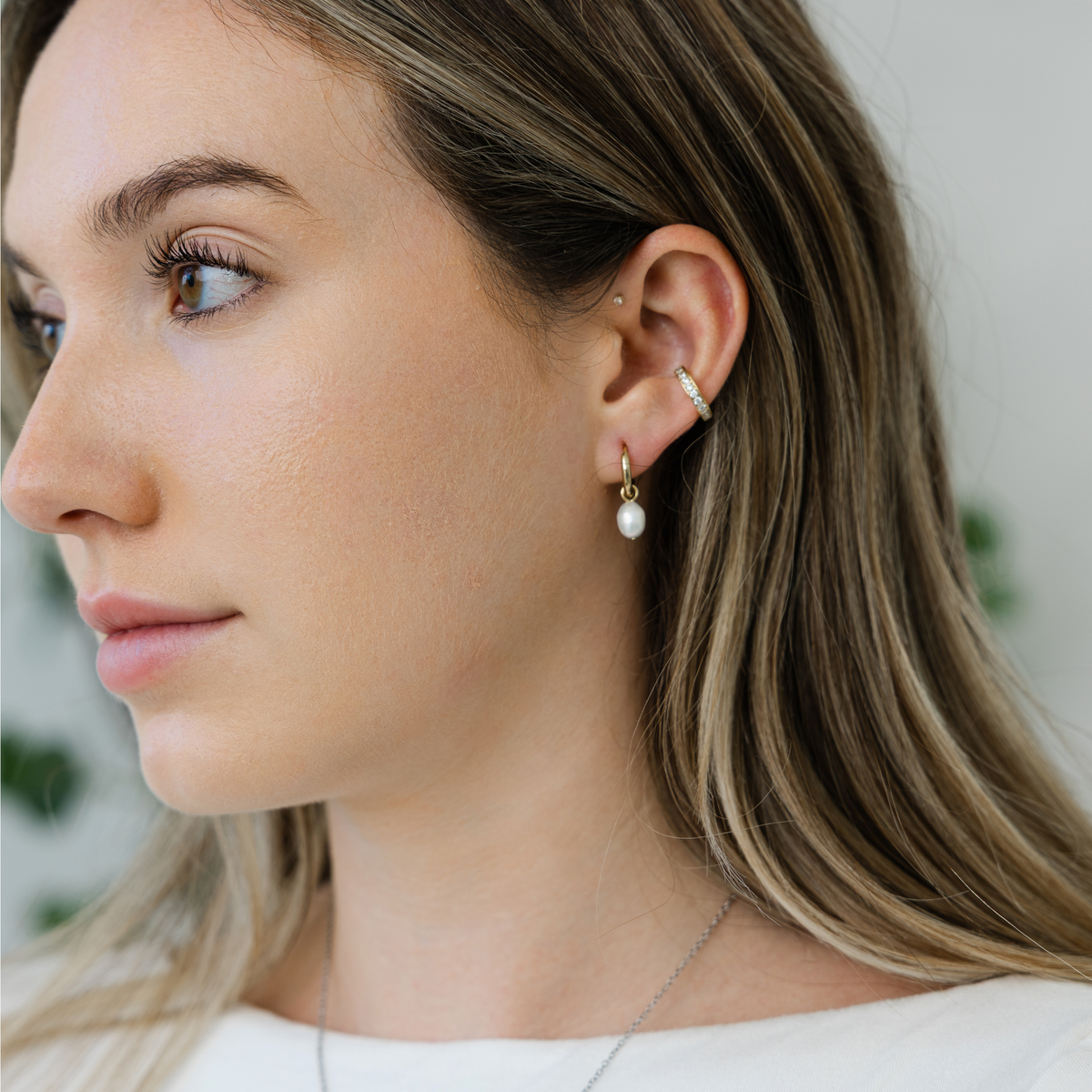Convertible Real Pearl Huggie Earrings | Hypoallergenic | MIA