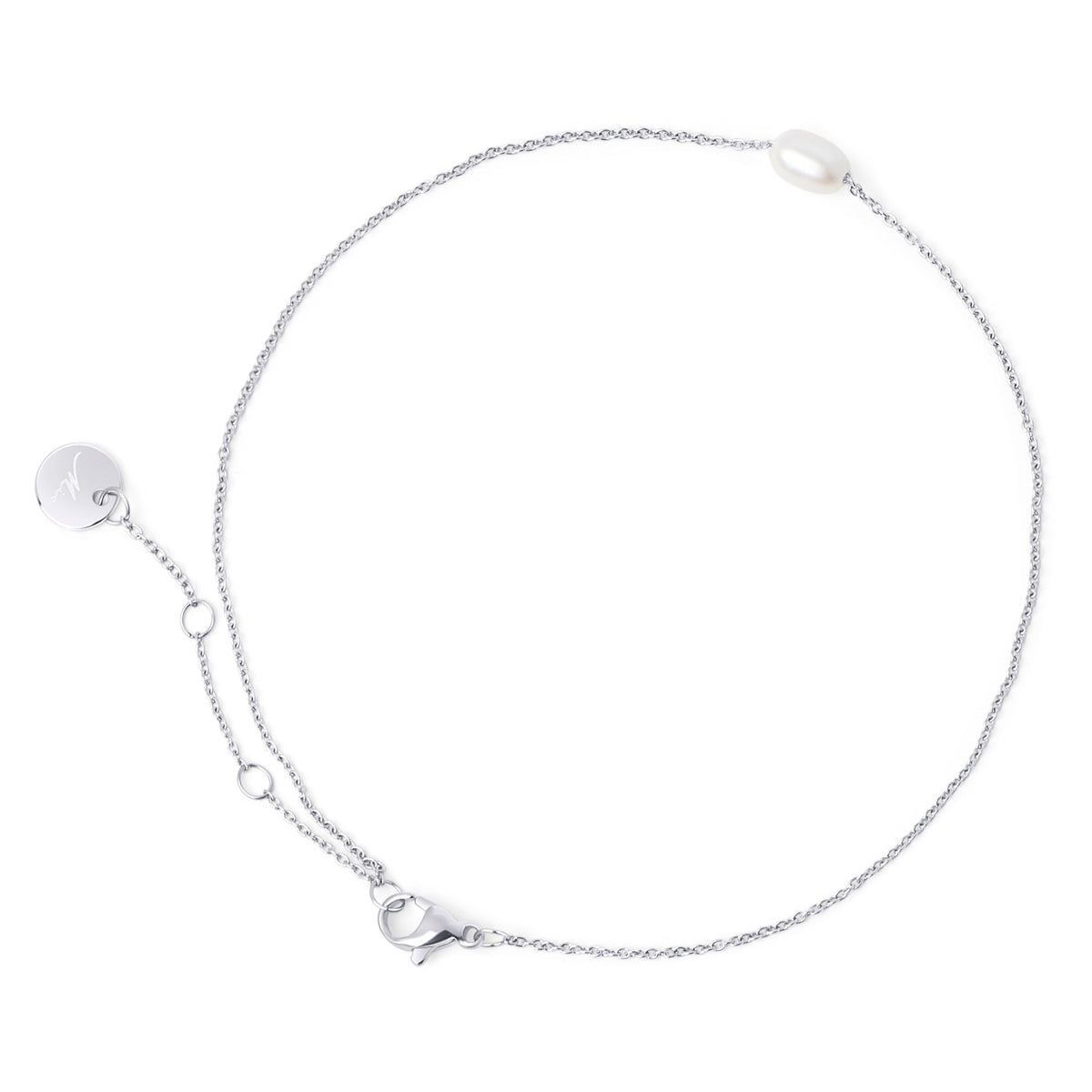 【les bon bon】swing anklet white gold K10 Real Freshwater Pearl Stainless Steel Anklet | Waterproof | MIAJWL