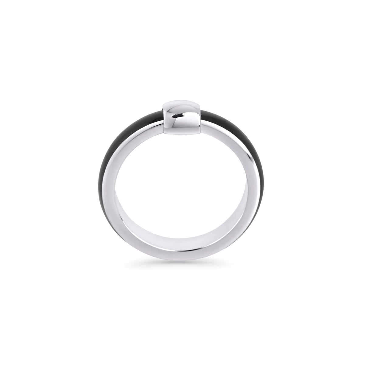 Stainless Steel and Black Enamel Ring Tarnish Free MIAJWL Mia Bijoux