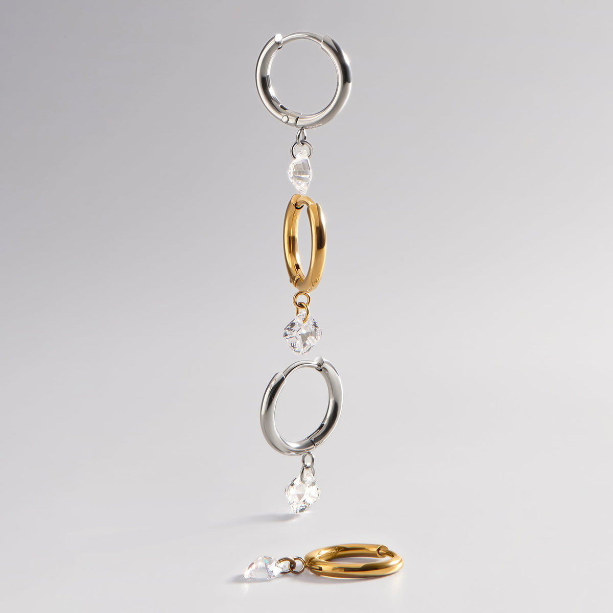 Boucles dormeuses pendantes Acier inox or aucune allergie MIA Mia