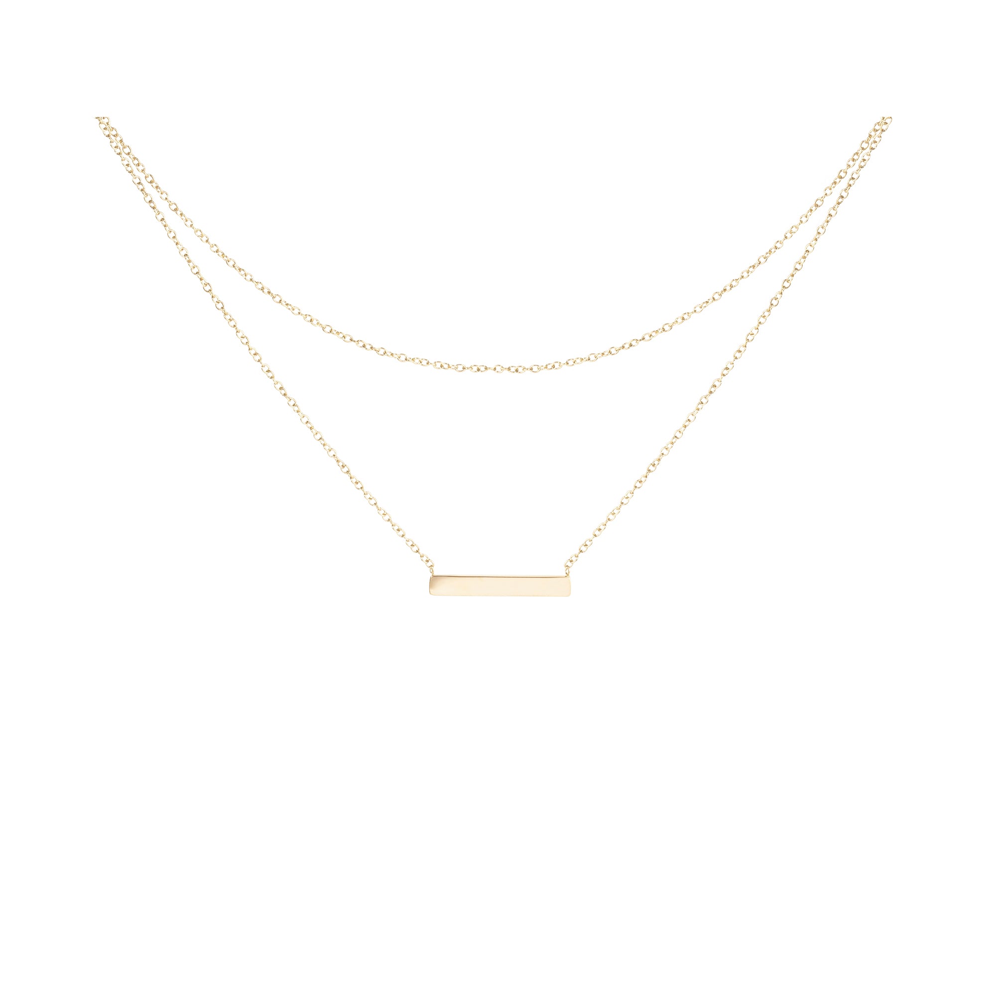 Collier 2 rangs or ne ternit pas acier inoxydable MIA