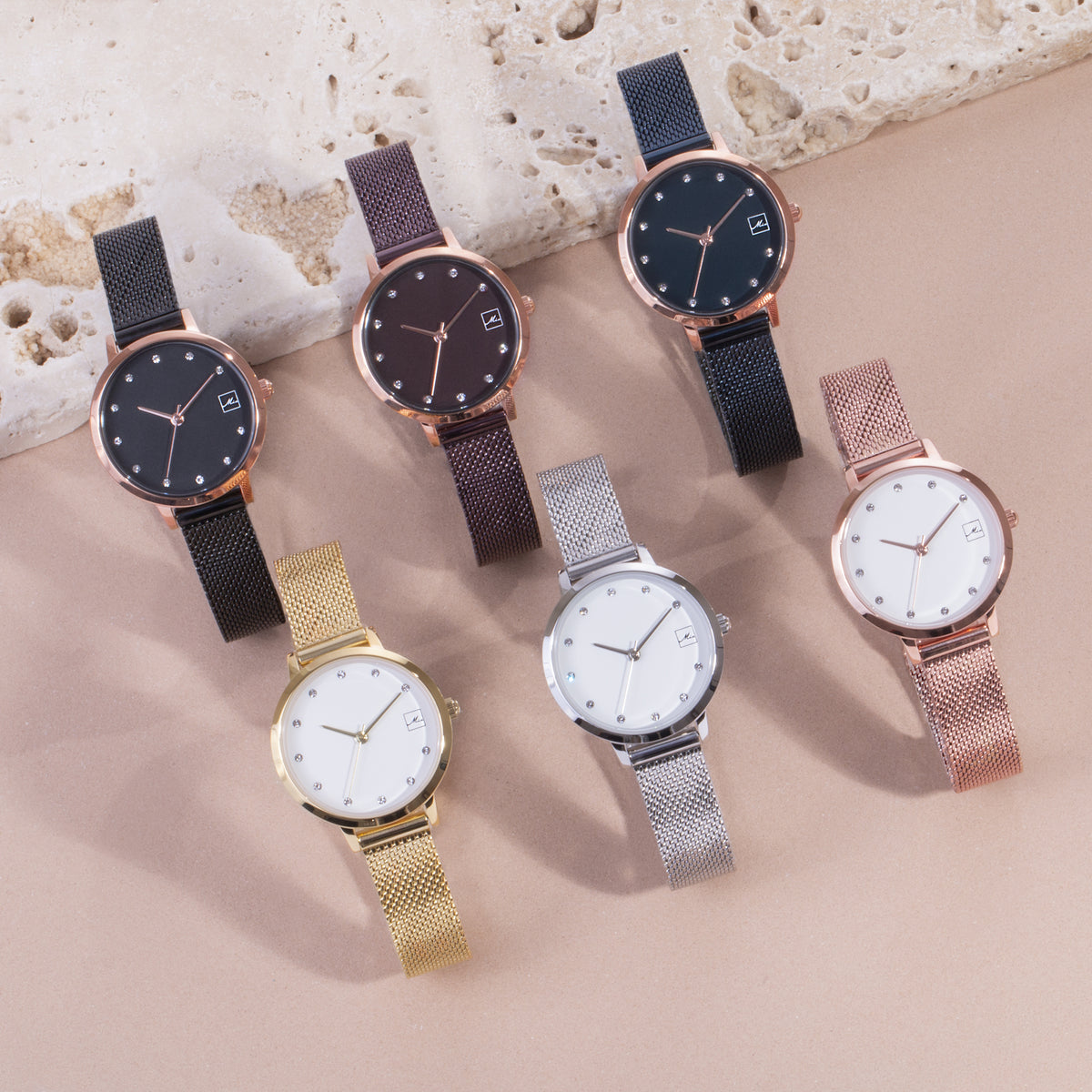 MIA Jewelry | Gold small & minimal watch with stones  display picture 2