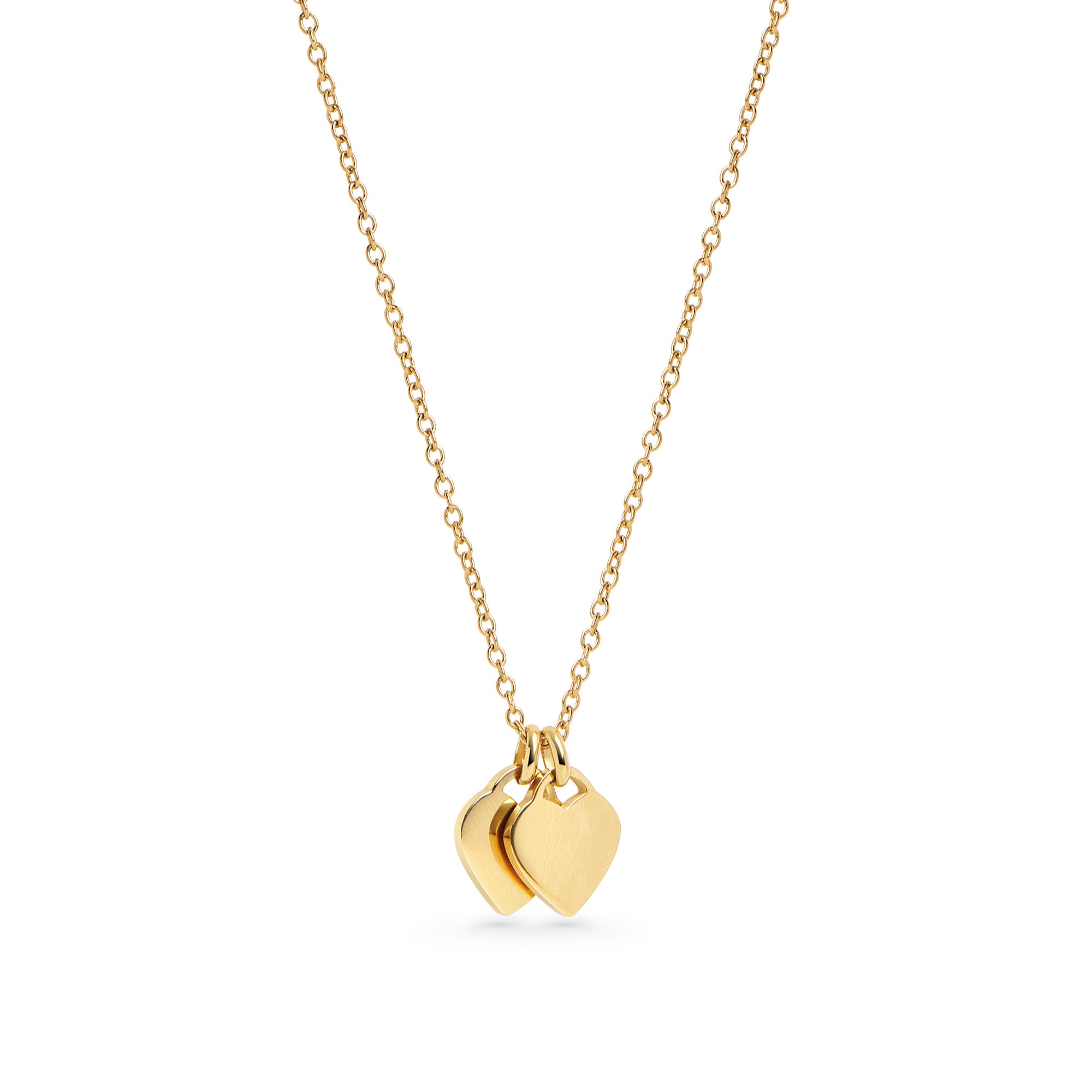 Gold Double Heart Pendant | Allergy Free Stainless Steel | MIAJWL