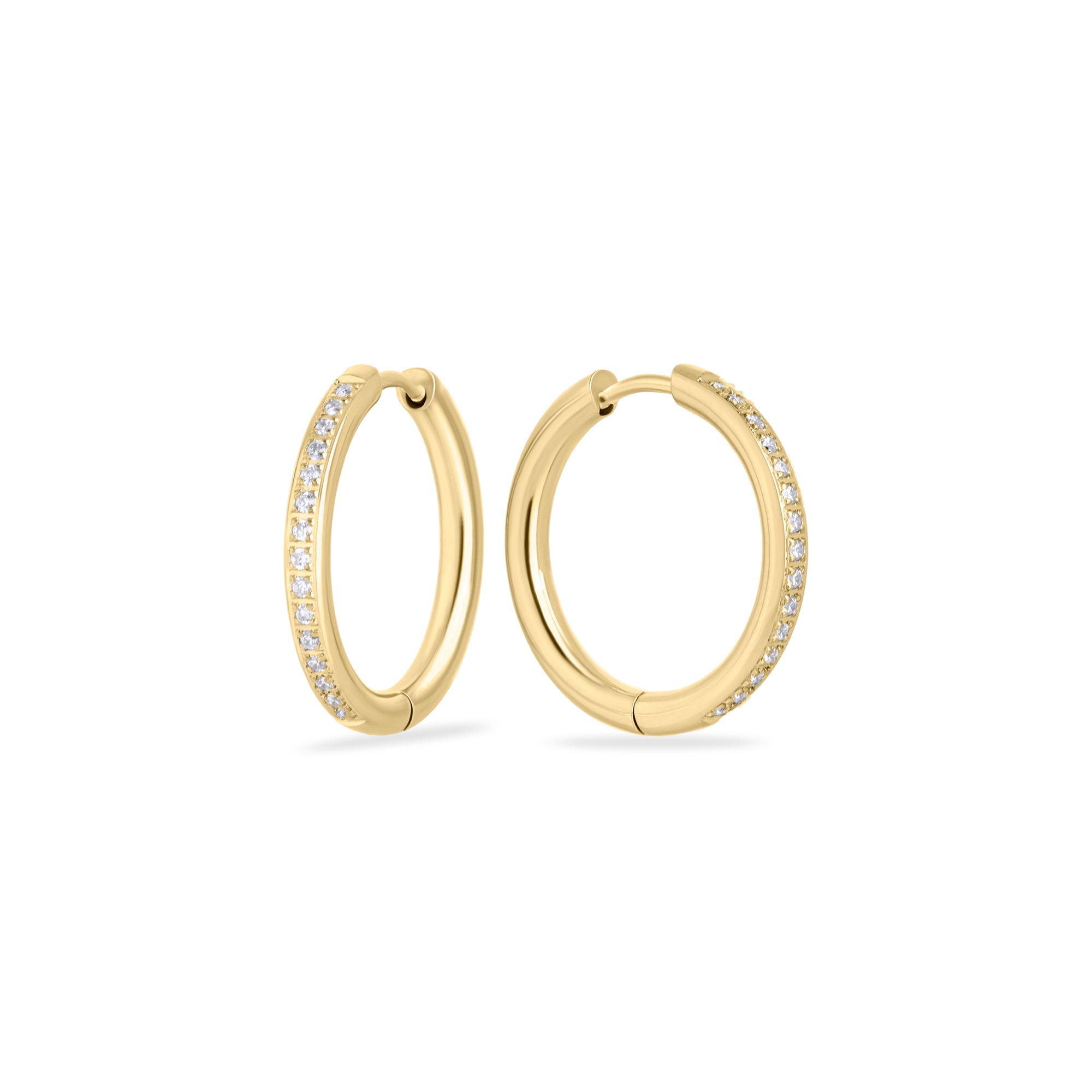 Half Eternity 20mm Hoop Earrings | Gold PVD Stainless Steel