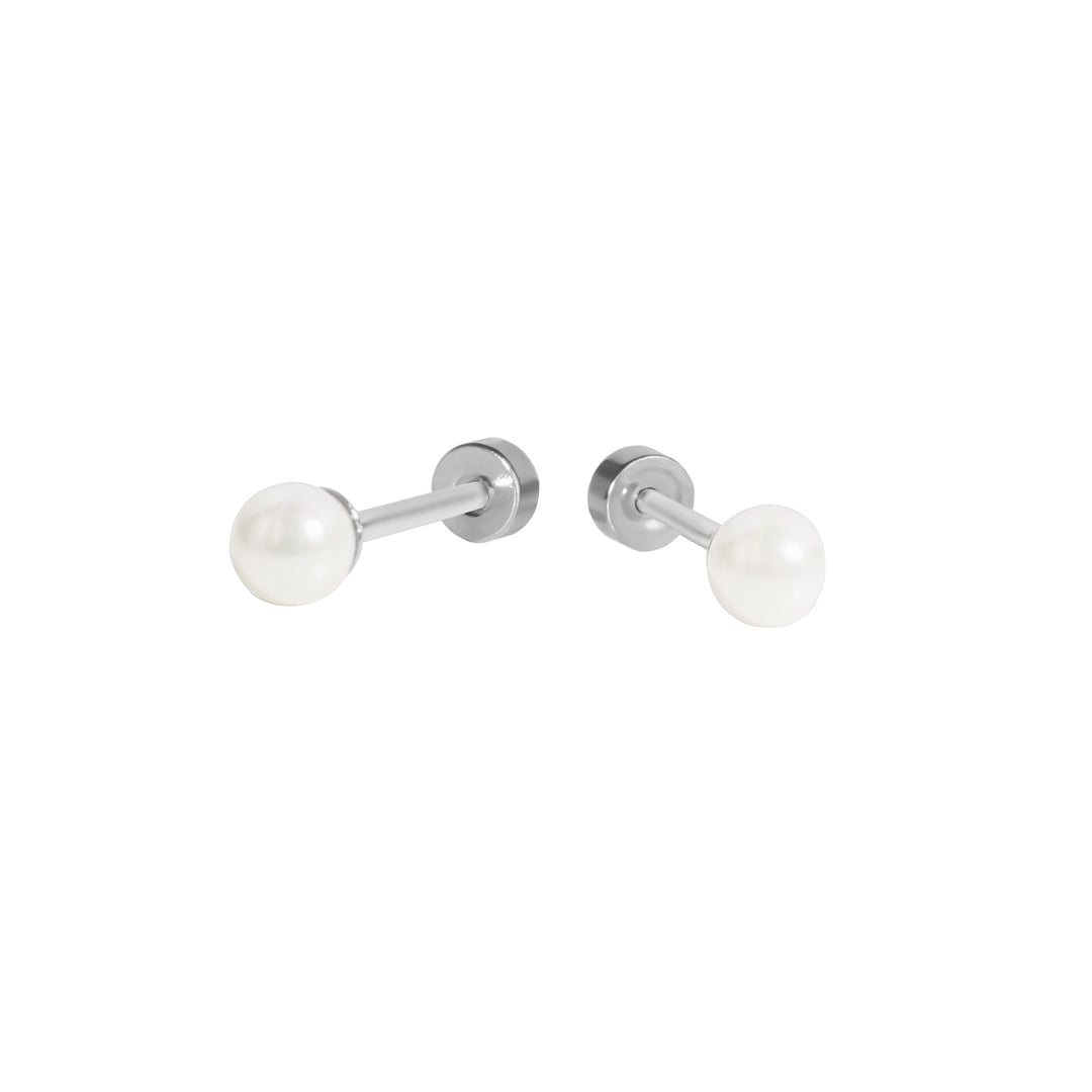 Pearl Stud Earrings with Screws | Hypoallergenic | MIAJWL – Mia Bijoux