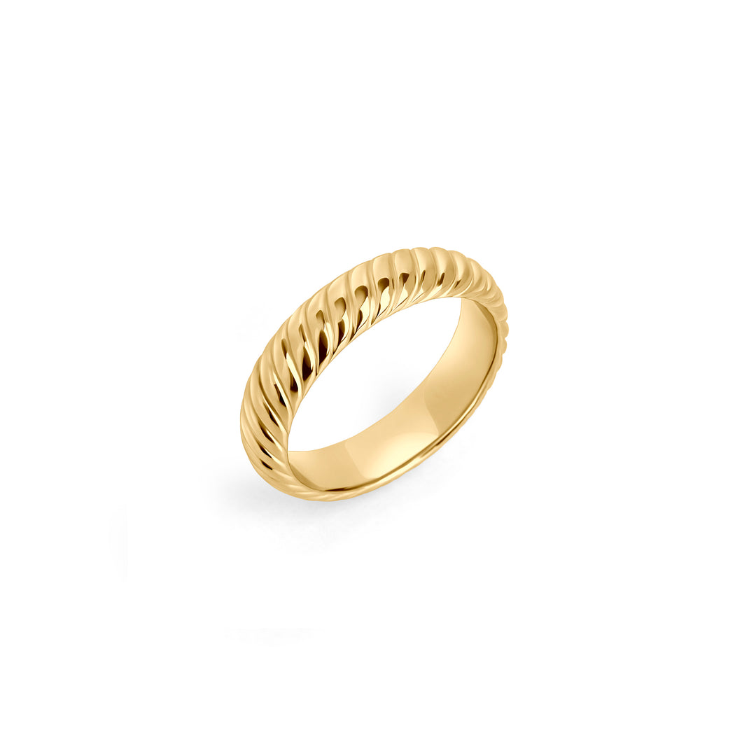 Bague cable torsade acier inoxydable or | Peau sensible | MIAJWL