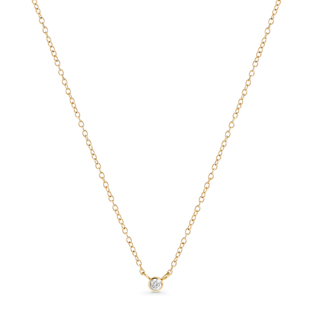 Essential Gold Solitaire Stone Necklace | Made to last | MIAJWL