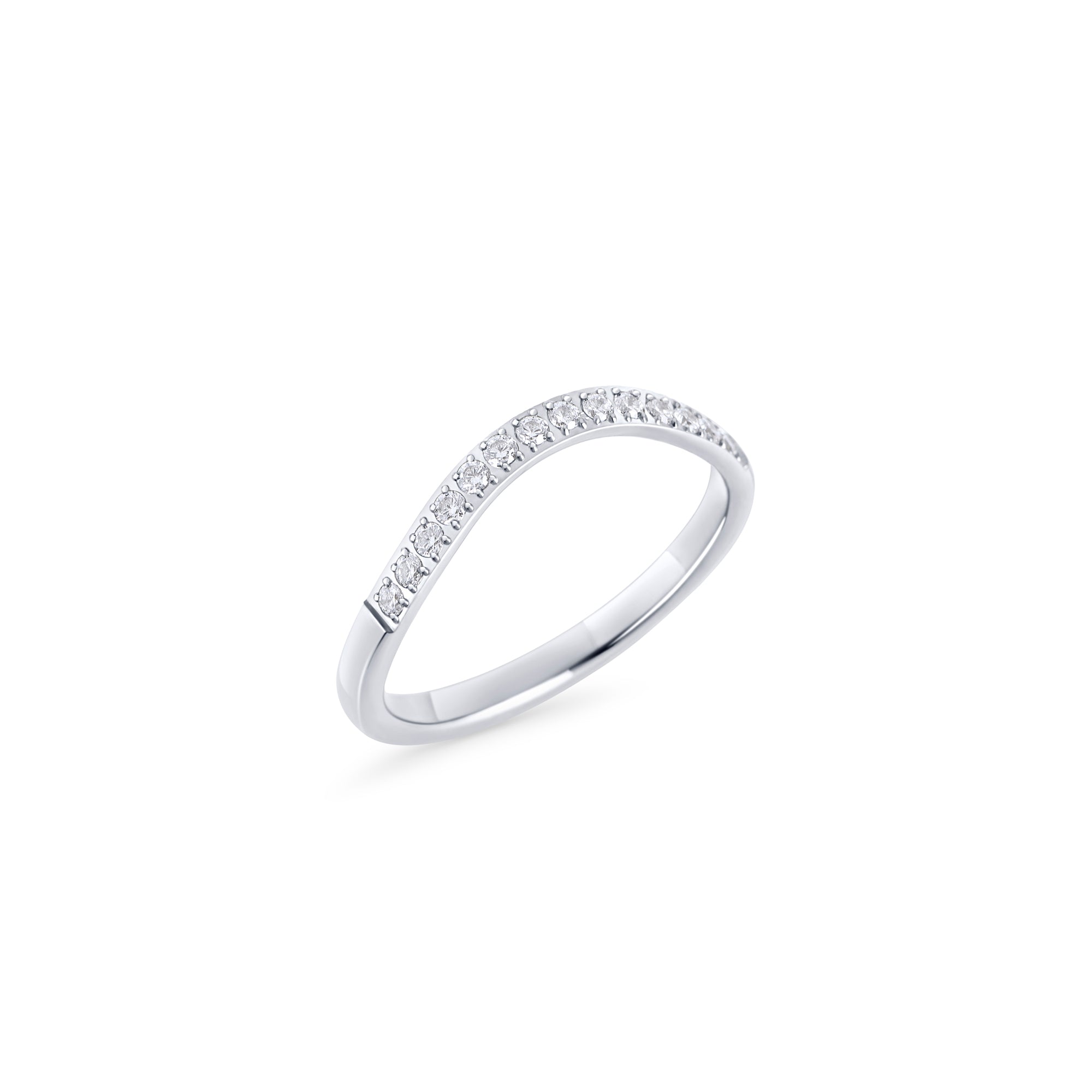Stainless Steel Wavy Stone-Set Ring – Radiant | MIAJWL