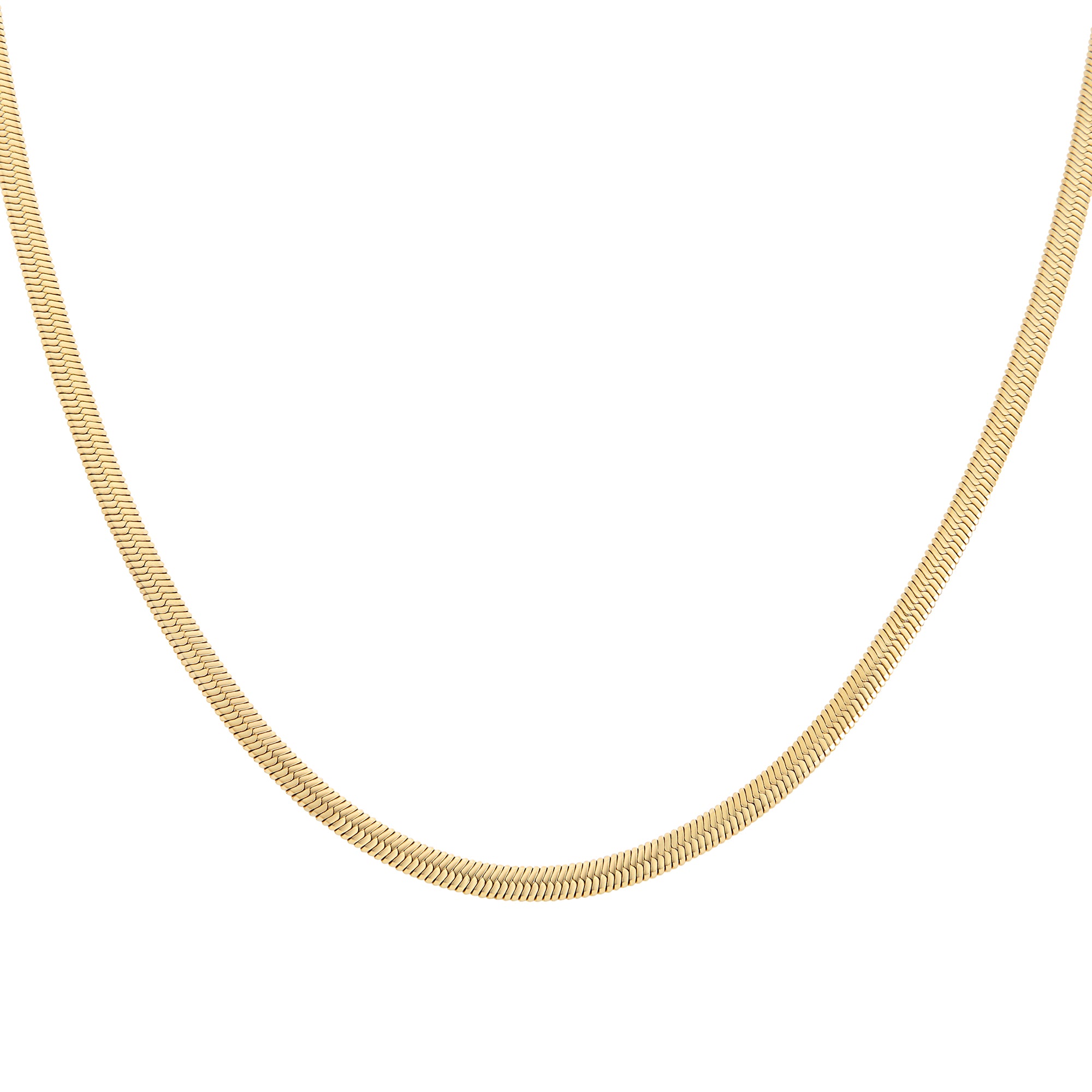 Gold 18'' Large Flat Neck Chain | Safe for Skin Stainless Steel