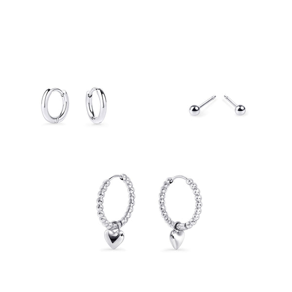 Silver Ear Stack Set