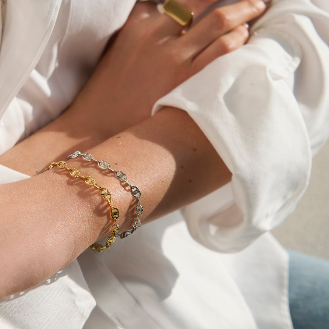 Bracelet En Acier Inoxydable Doré - Design Moderne, Unisexe, Neuf Avec étiquettes