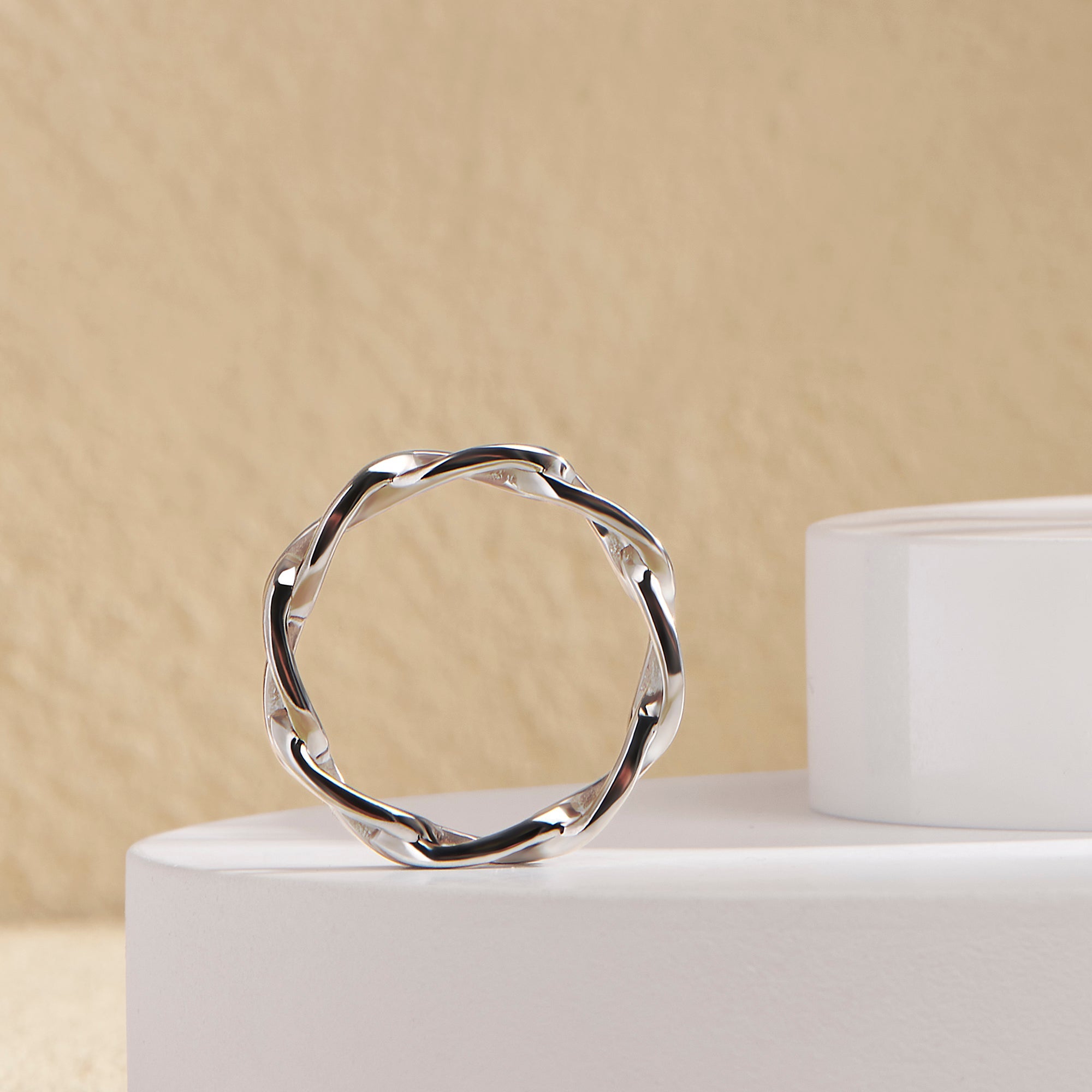 Allergy free links ring stainless steel MIAJWL bague mailles aucune allergie acier inoxydable argent Mia Bijoux
