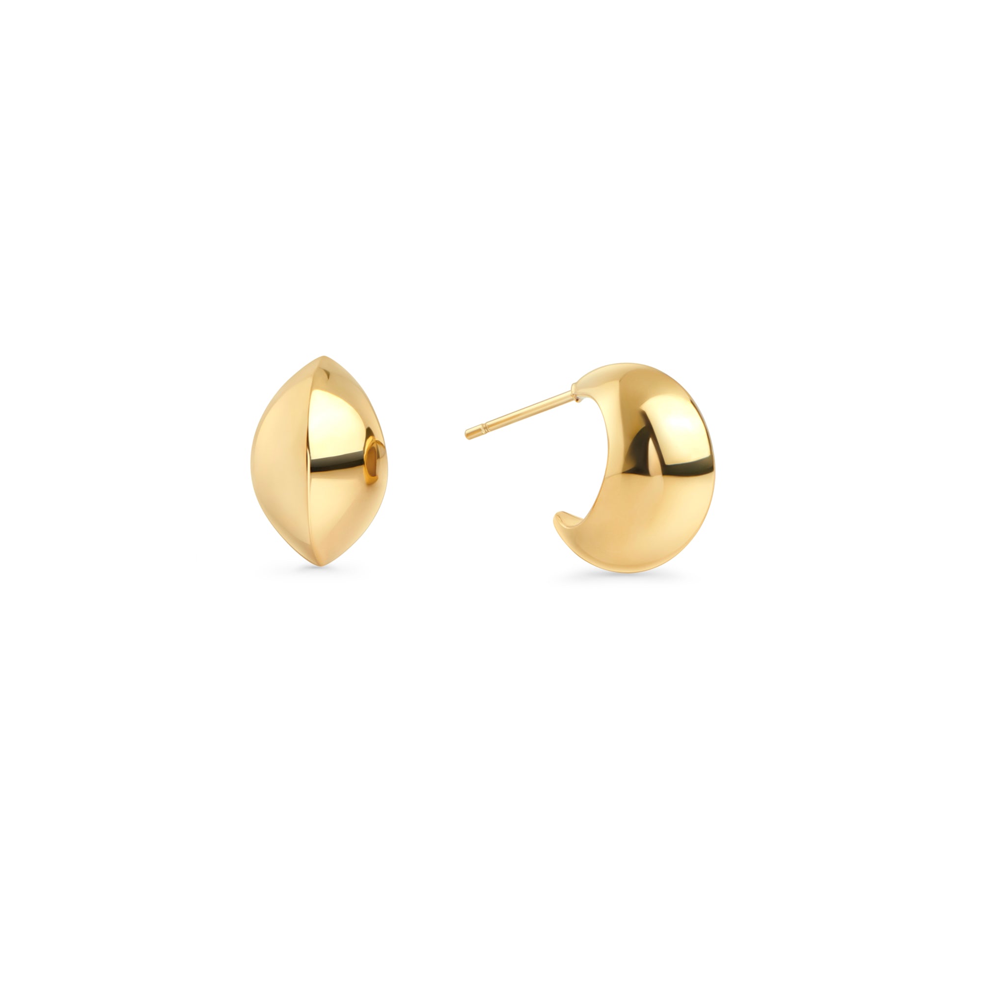 Gold Stainless Steel Puffy Hoop Earrings | No Allergy | MIA – Mia