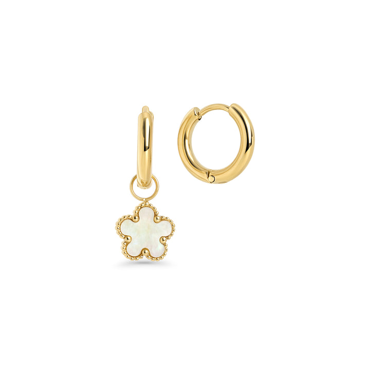 Flowers Mother-of-Pearl Huggie Earrings | Hypoallergenic | MIAJWL