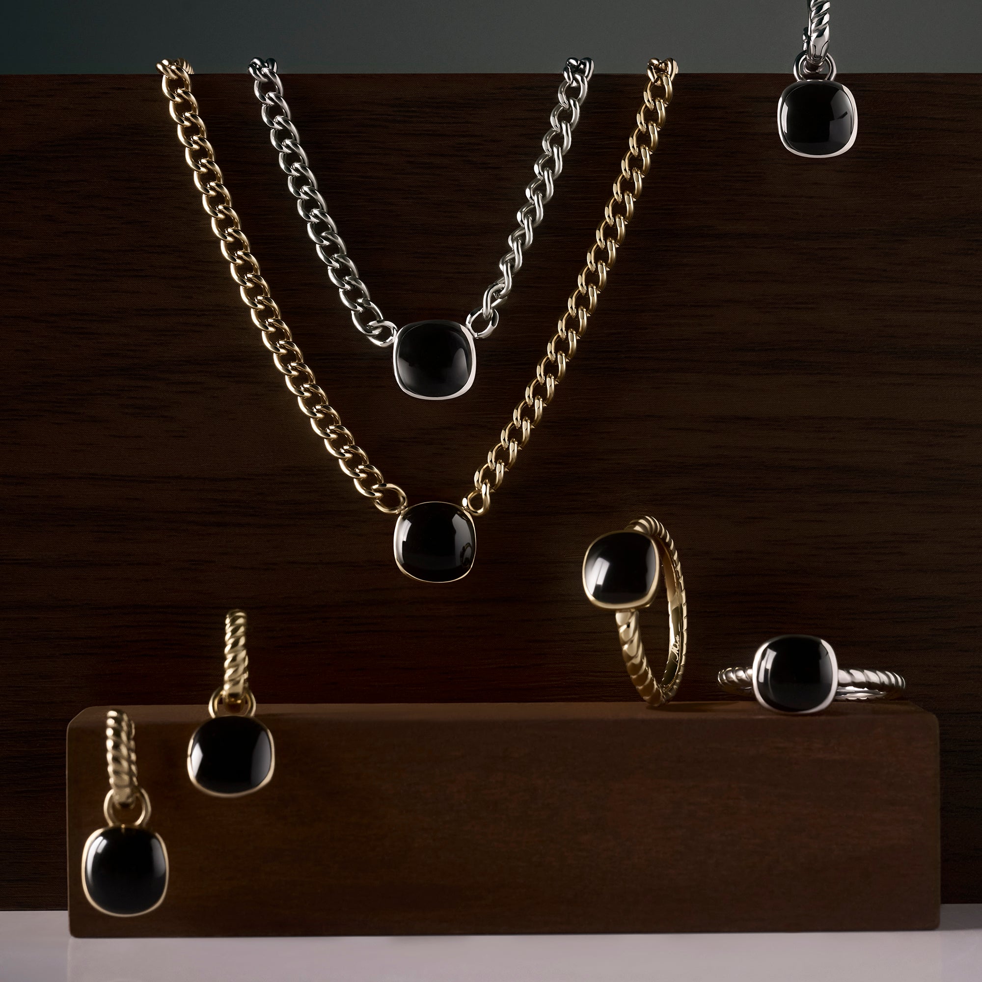 Gold and Black Stainless Steel Necklace | Modern & Chic | MIAJWL