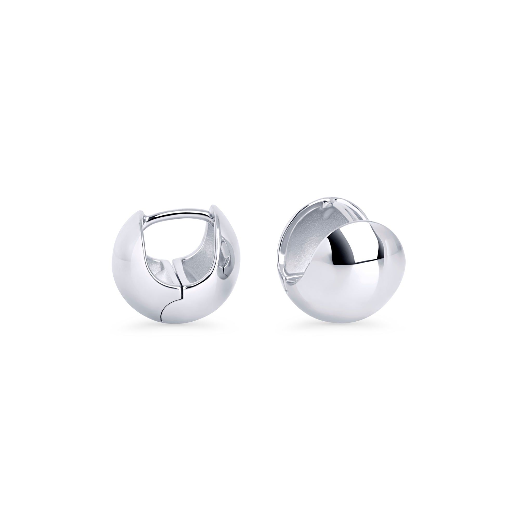 Stainless Steel Chunky Ball Huggie Earrings | Allergy Free