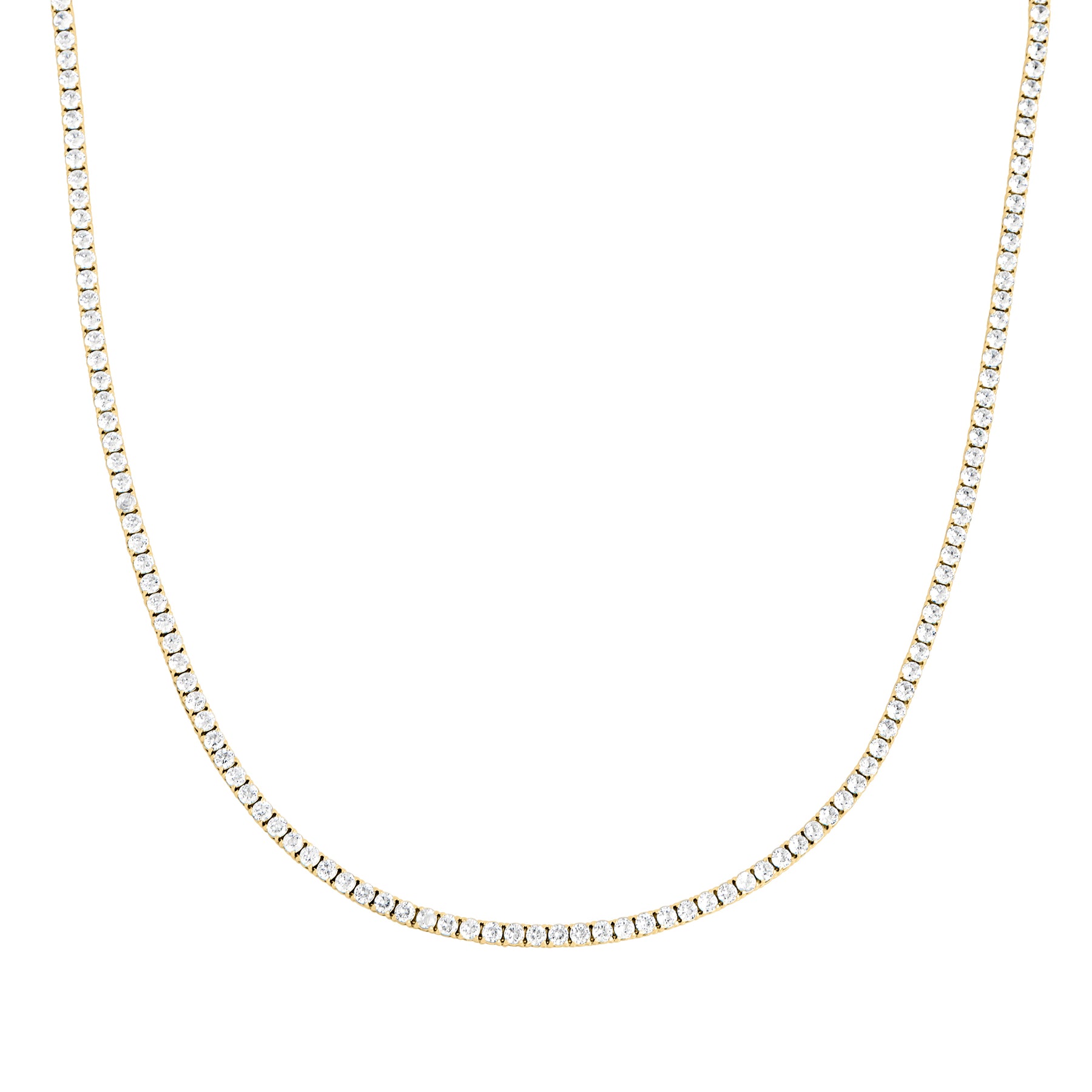 Round Stones Gold Tennis Necklace | Stainless Steel | MIAJWL – Mia