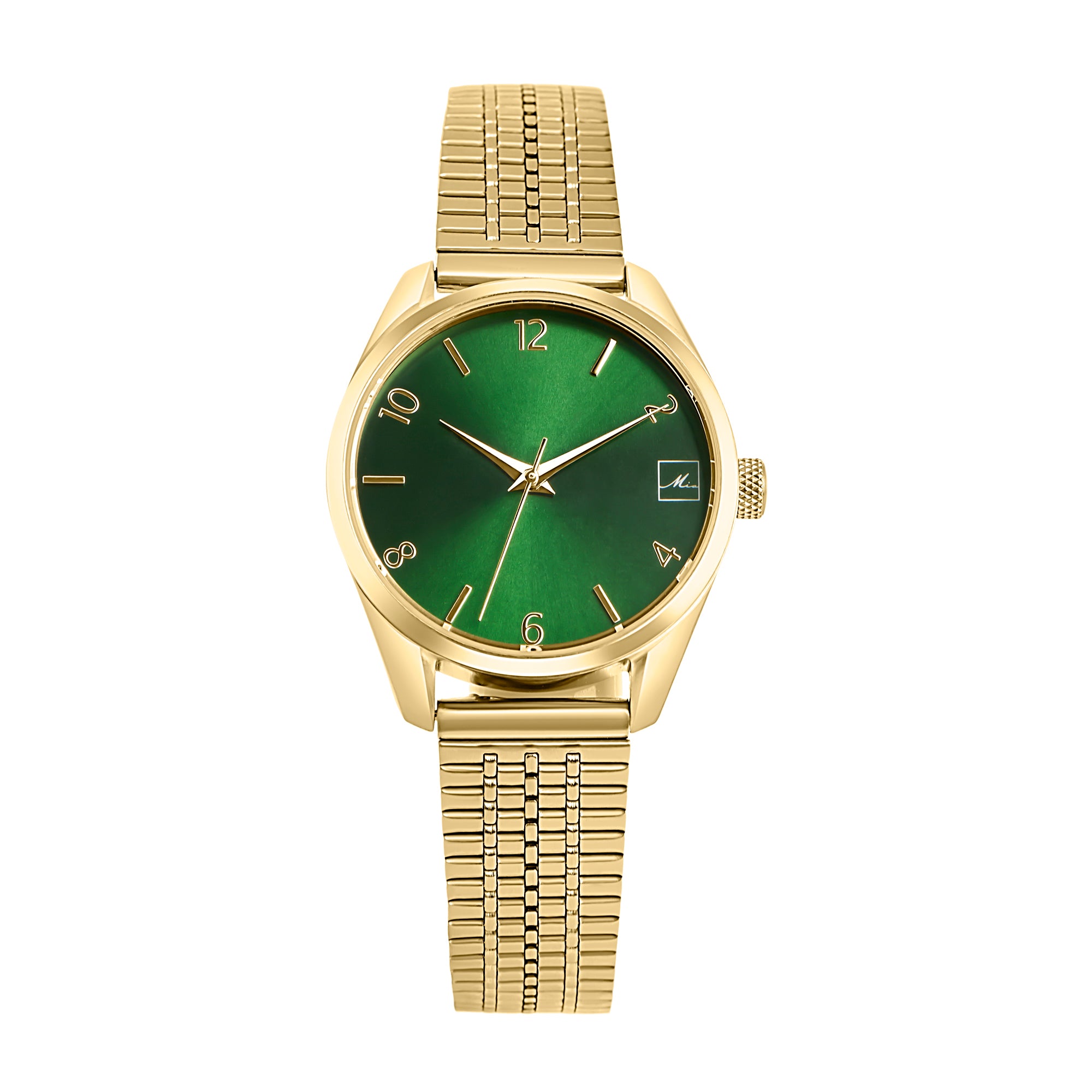 Gold and Green Stainless Steel Watch | Safe for Skin 