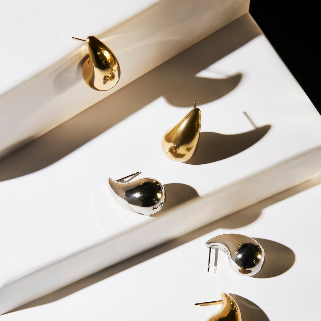 Gold Stainless Steel Teardrop Earrings | Allergy Free | MIAJWL