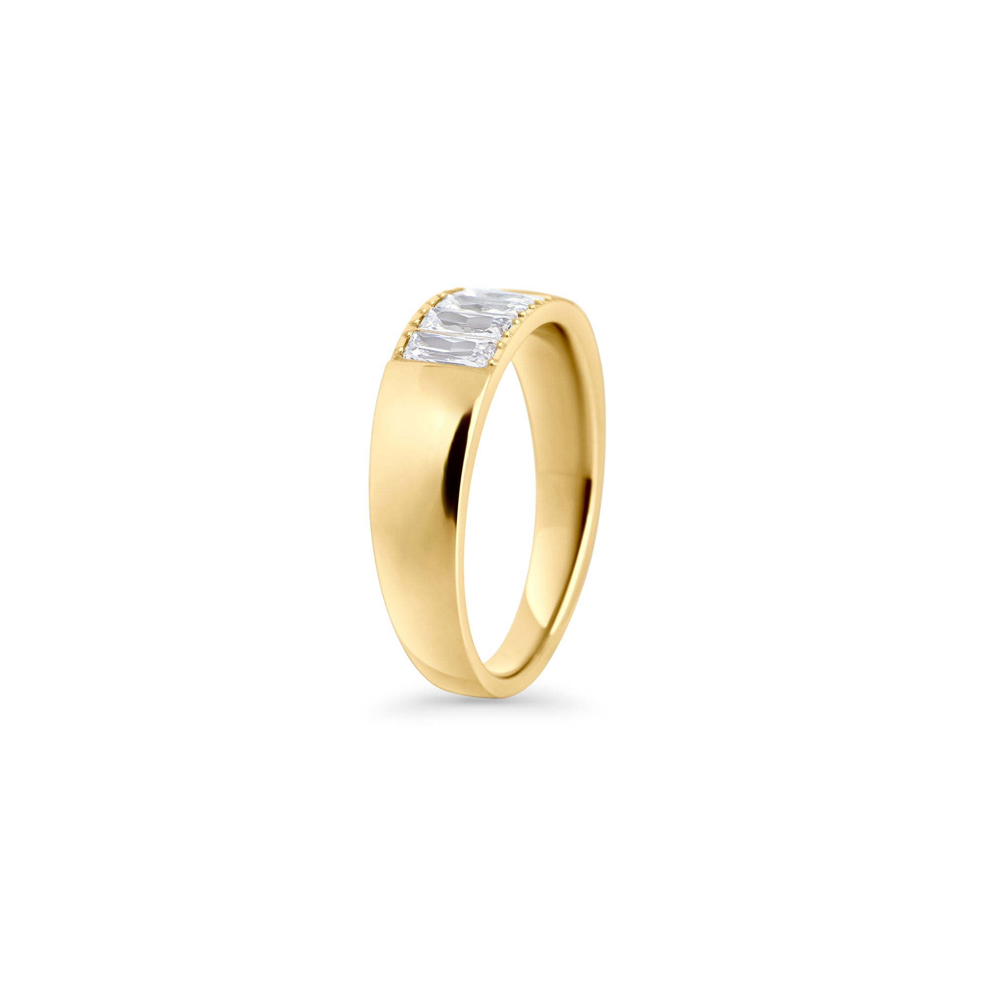 Stainless Steel Ring with Sparkling Stone - Allergy Free | MIAWJL