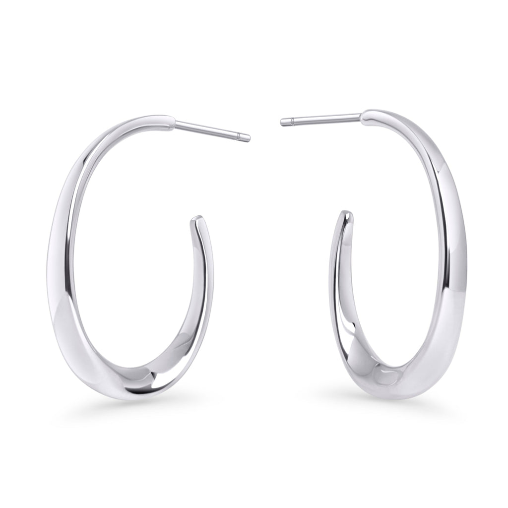 Mia Twisted Hoops - Sterling Silver - 12mm Outer Diameter