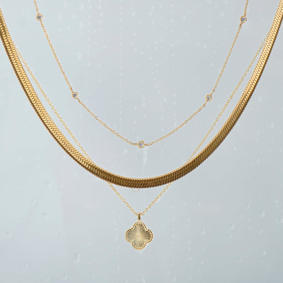 Gold 18'' Large Flat Neck Chain | Safe for Skin Stainless Steel