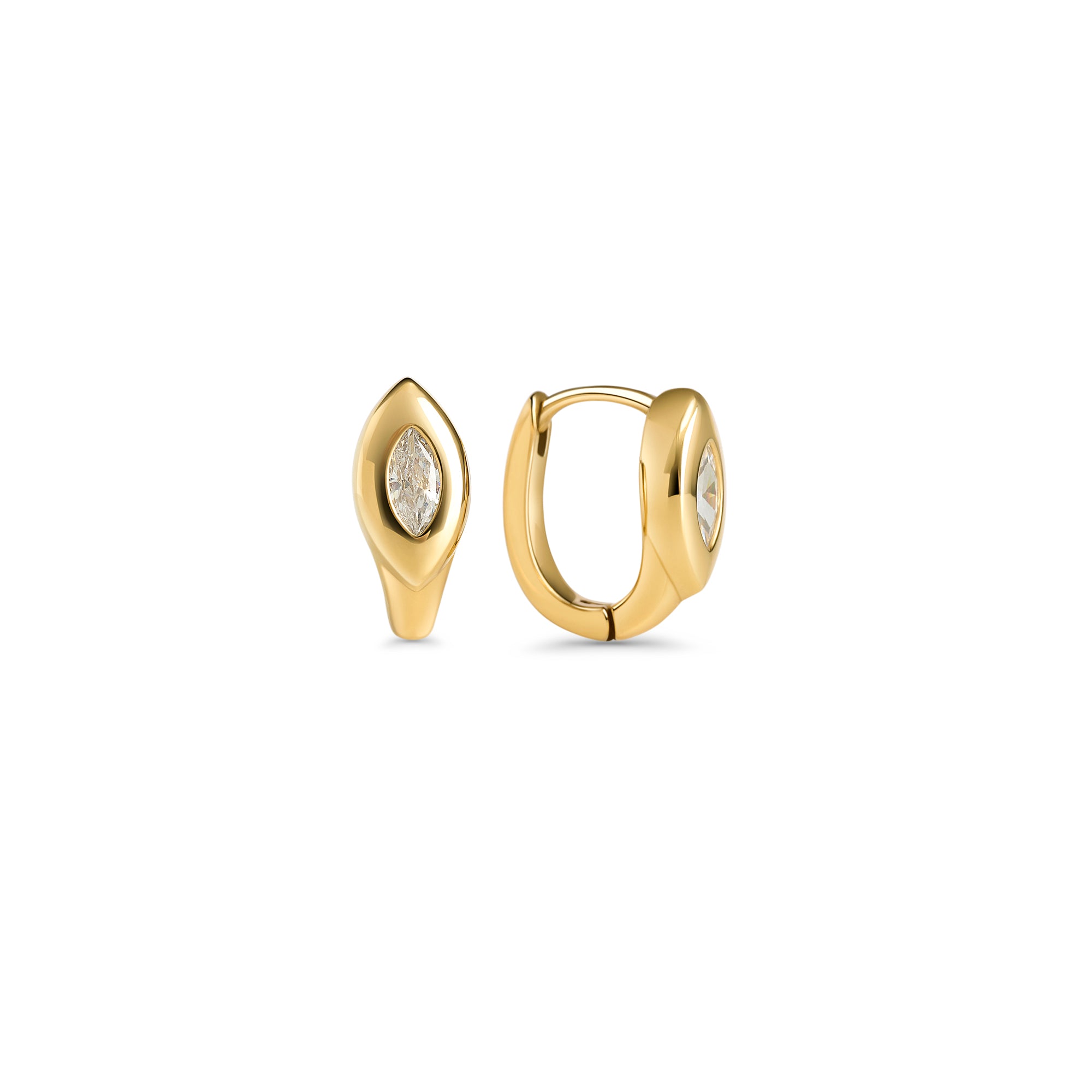 Gold Oval Stone Earrings | Surgical Steel | MIAJWL