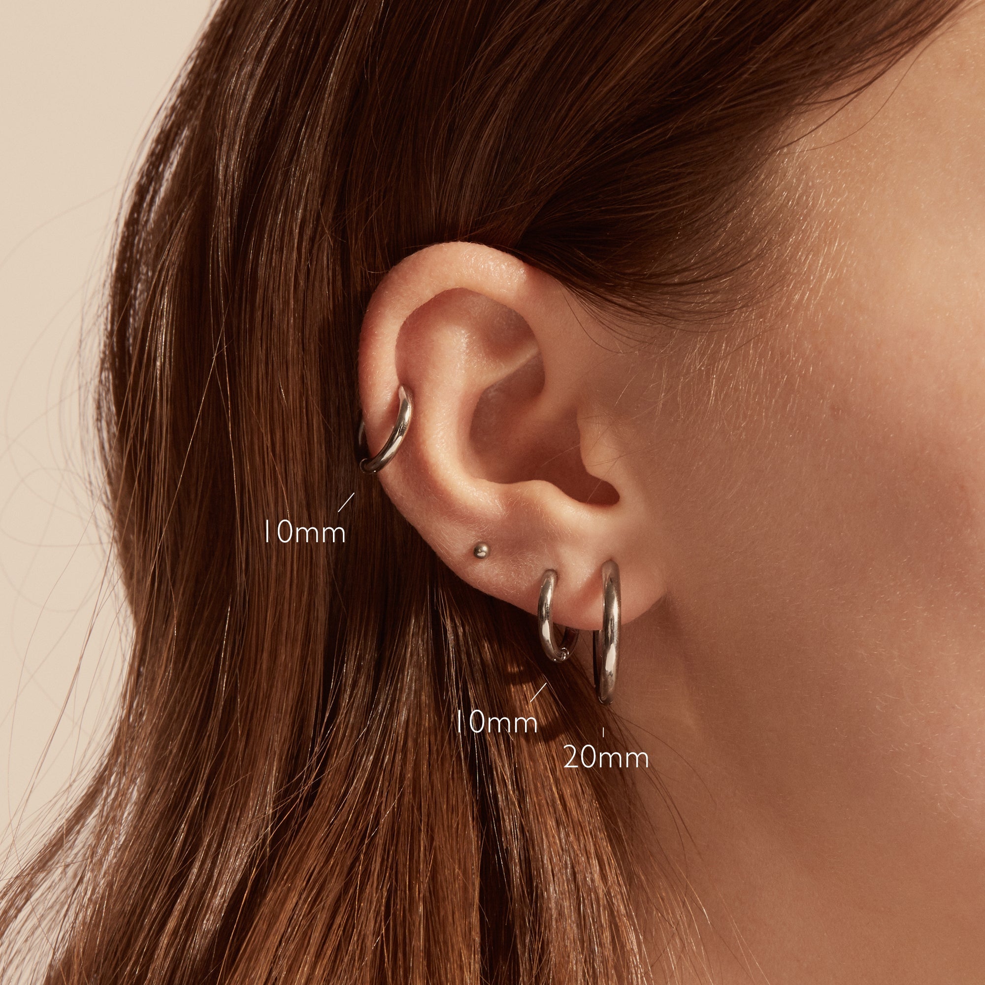 Plain Hoop Earrings 20mm | Waterproof Stainless Steel | MIAJWL